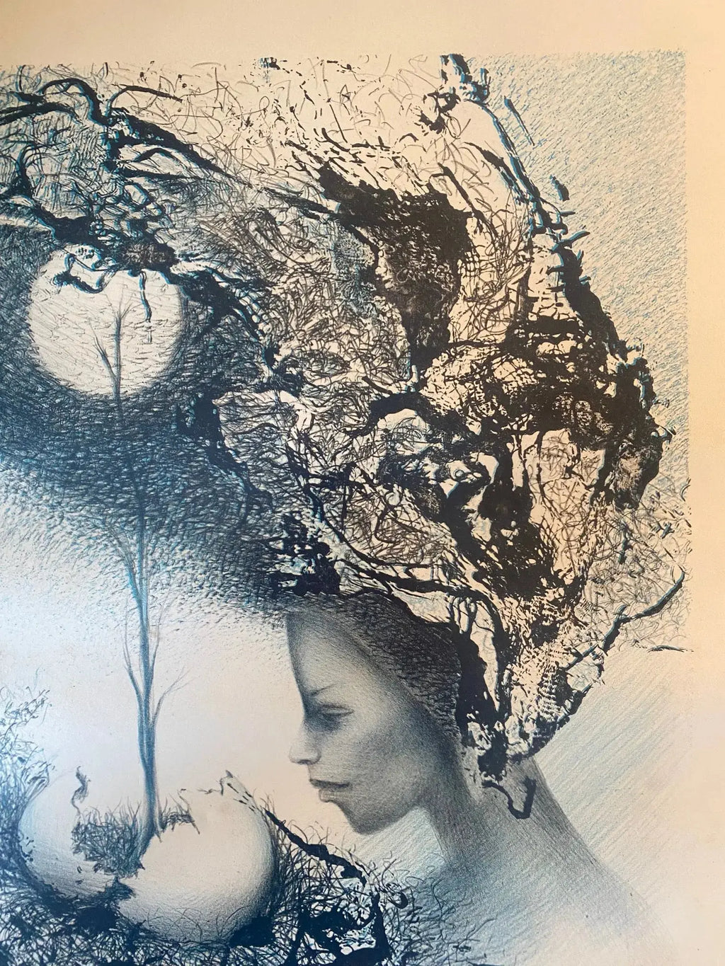 Lithographie ancienne signée, épreuve d'artiste, EDUARDO ROCA SALAZAR (CHOCO) .-{{shop name}}
