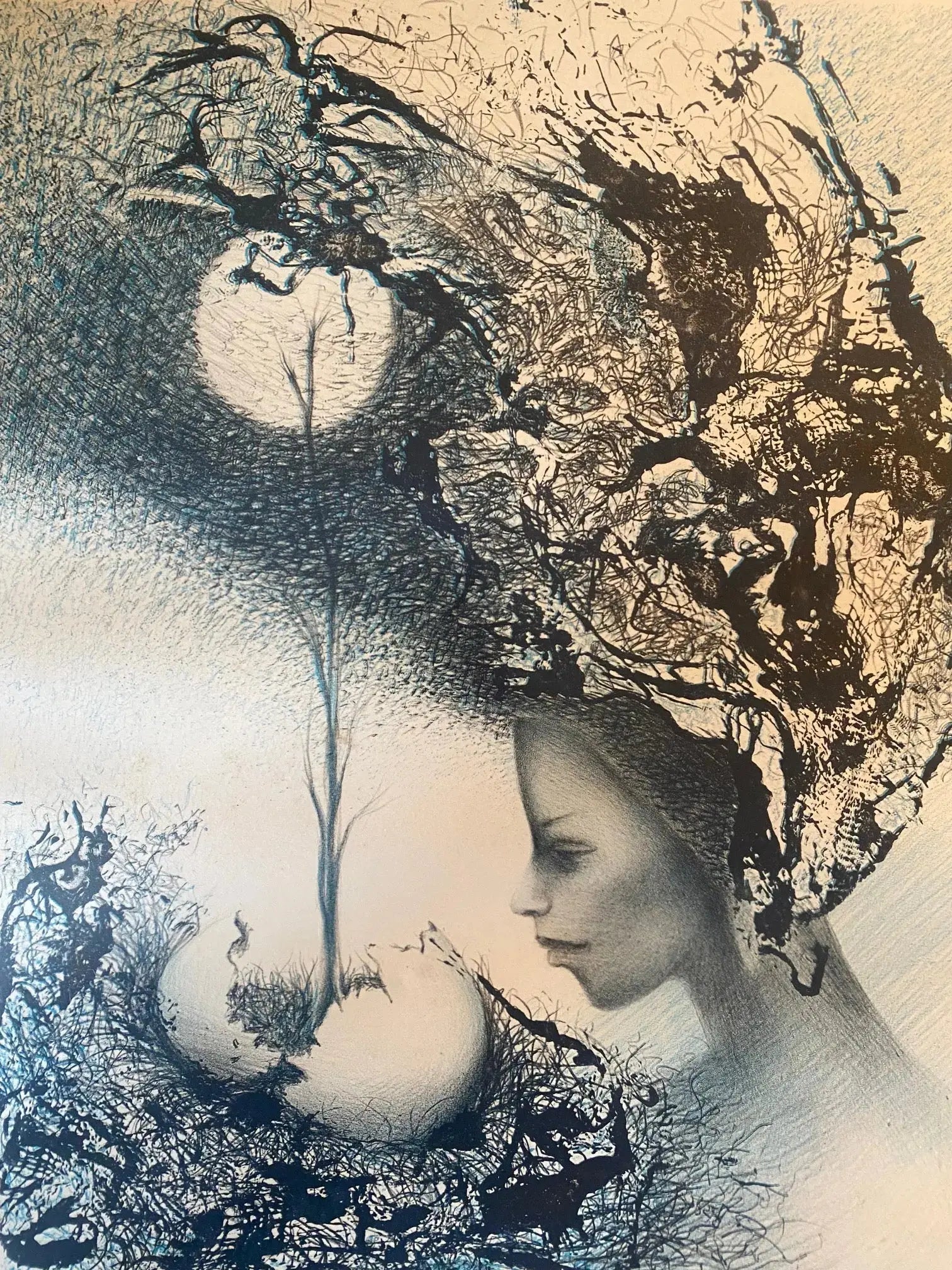 Lithographie ancienne signée, épreuve d'artiste, EDUARDO ROCA SALAZAR (CHOCO) .-{{shop name}}