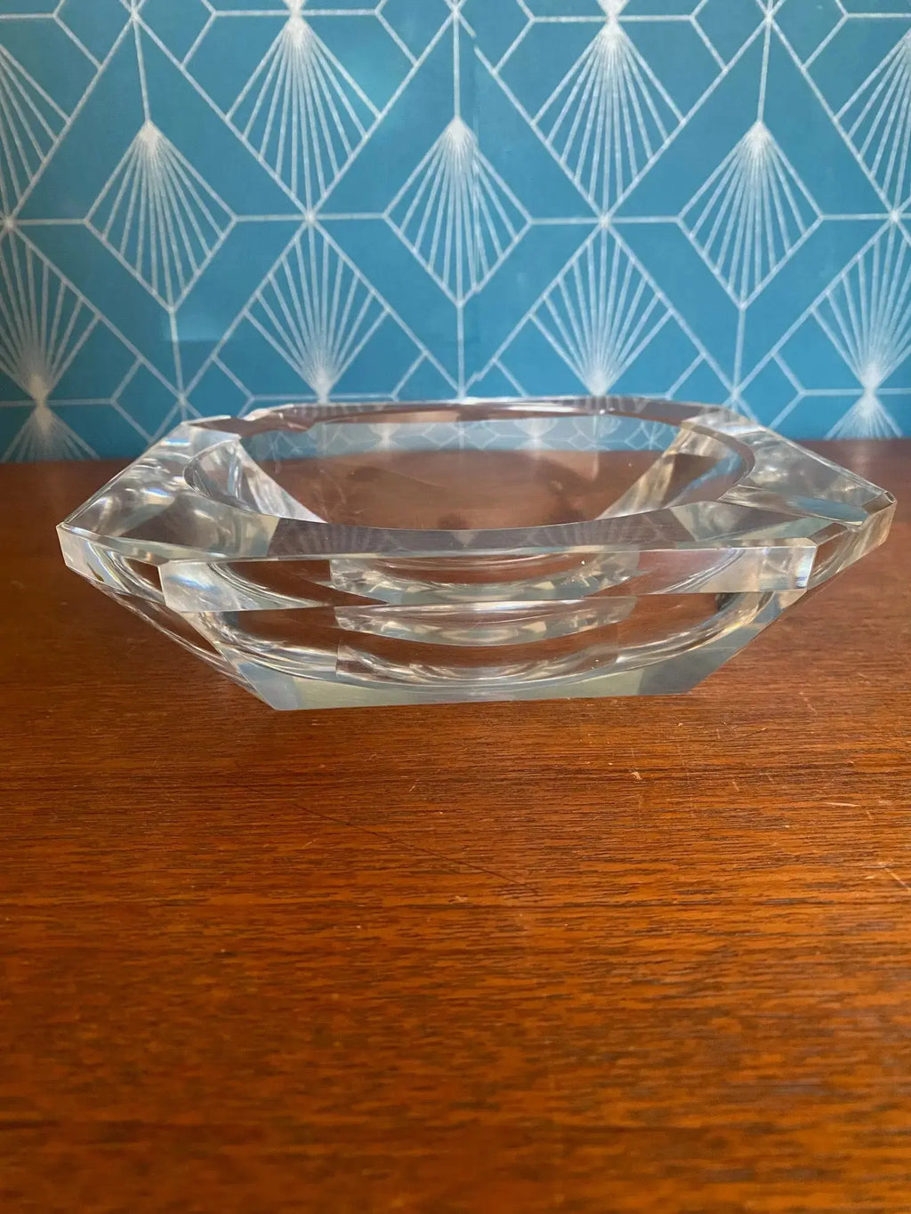 Cendrier en cristal signé Val St Lambert époque Art Déco-{{shop name}}