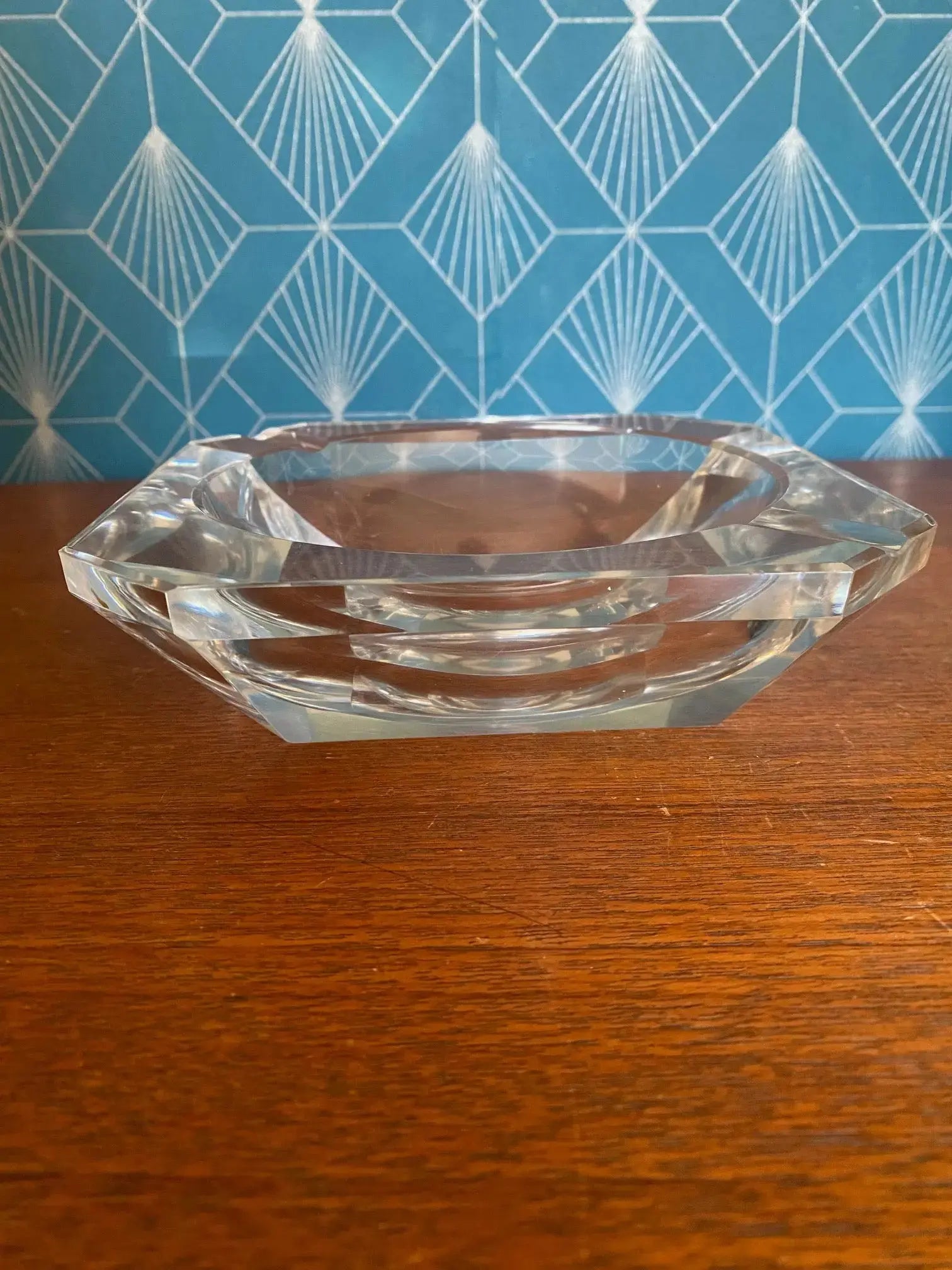 Cendrier en cristal signé Val St Lambert époque Art Déco-{{shop name}}