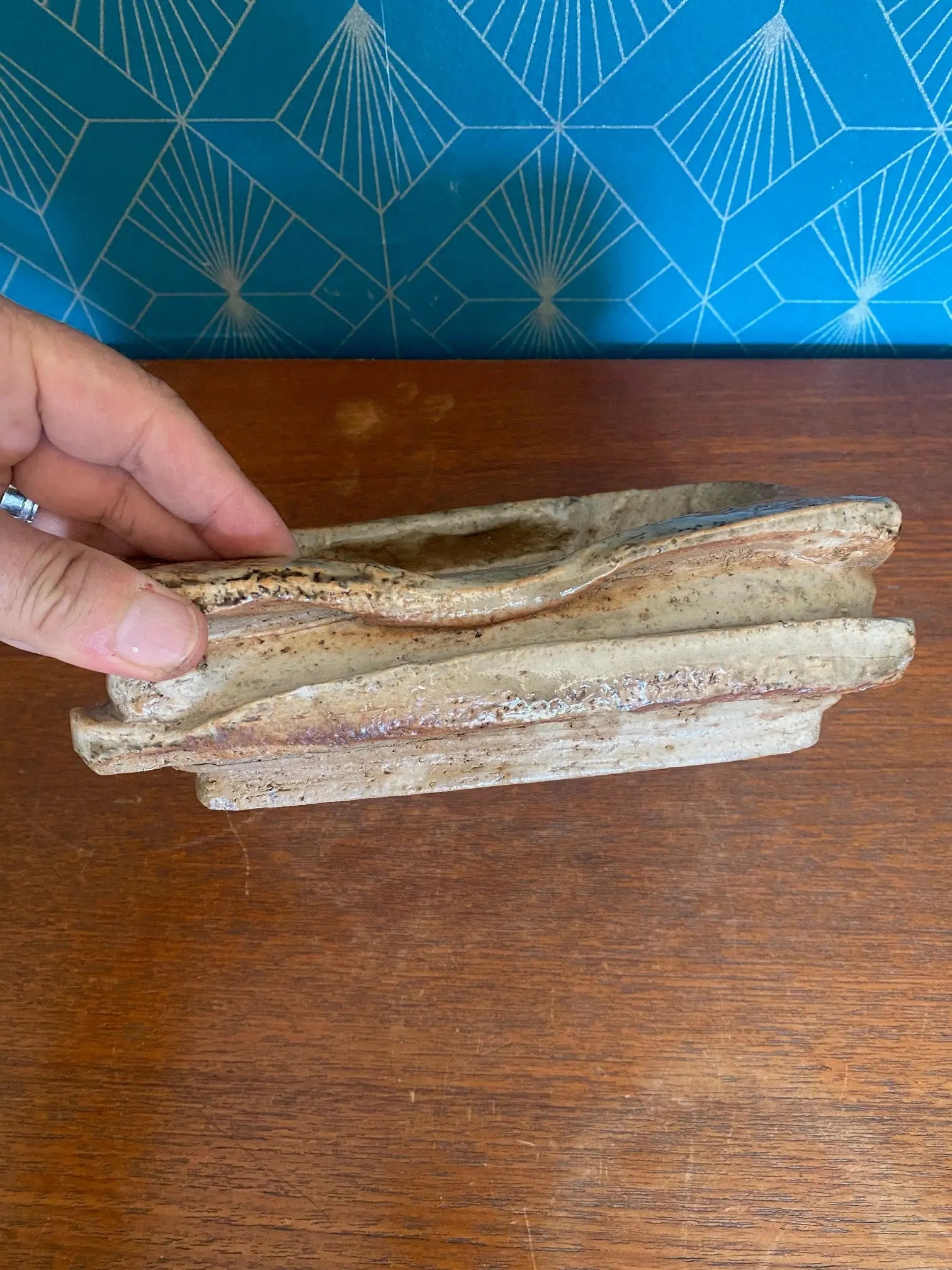 Vide poche en grès, attribué à , BARBARA DELFOSSE, céramique ancienne, raku. Antiquités de France