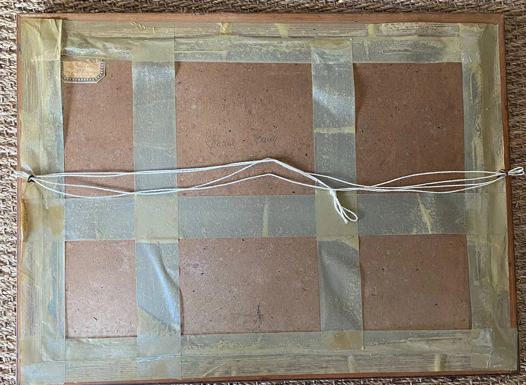 Tableau ancien signé André Dudouit, superbe aquarelle au décor de la Normandie, cabane de pêcheur. 1938 Antiquités de France