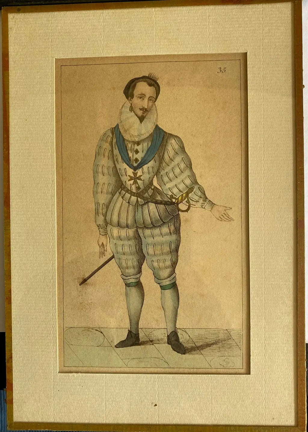 Gravures du XIXème, roi de France, encadrées, sous verre à refixer. Le lot de 3. Antiquités de France