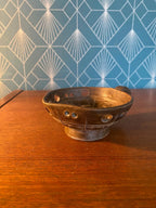 Ancien bougeoir à main, terre cuite émaillée, école Italienne Romacréa, 1950 Antiquités de France