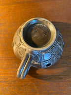 Ancien bougeoir à main, terre cuite émaillée, école Italienne Romacréa, 1950 Antiquités de France