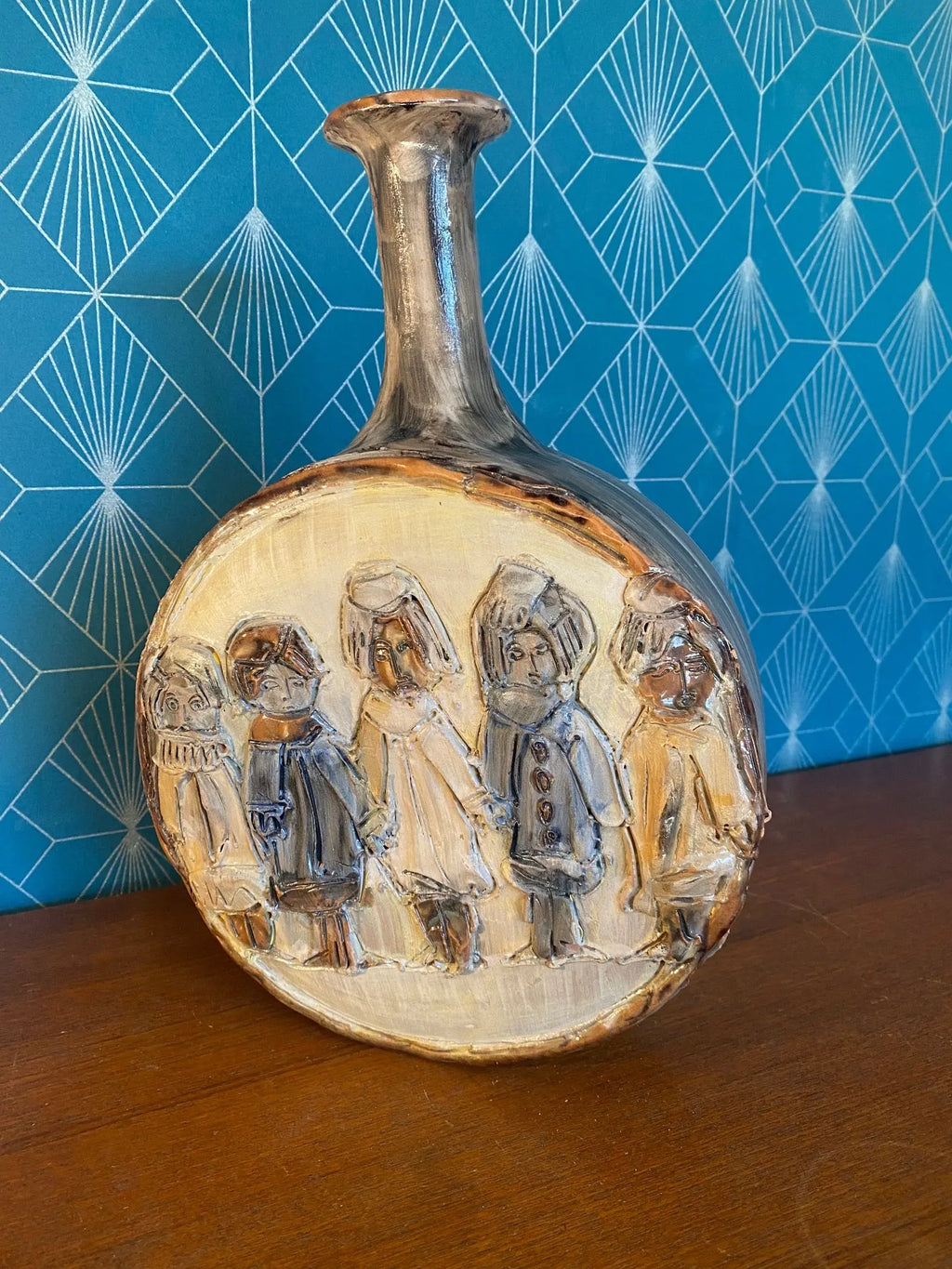 Terre cuite émaillée, vintage des années 50, Romacréa, Italie. Antiquités de France