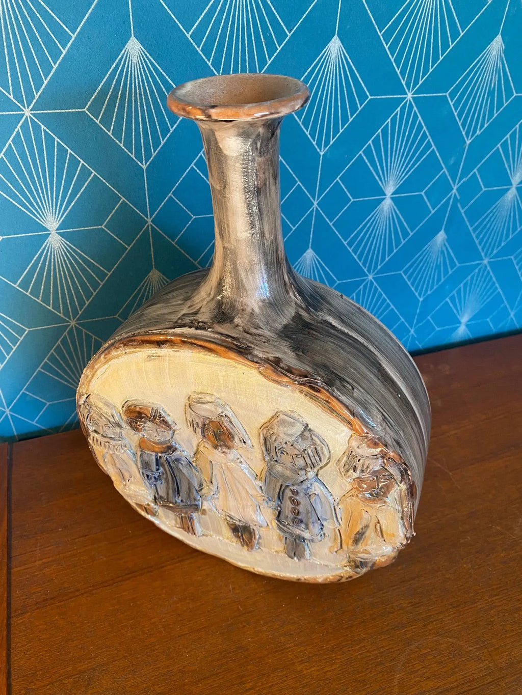 Terre cuite émaillée, vintage des années 50, Romacréa, Italie. Antiquités de France