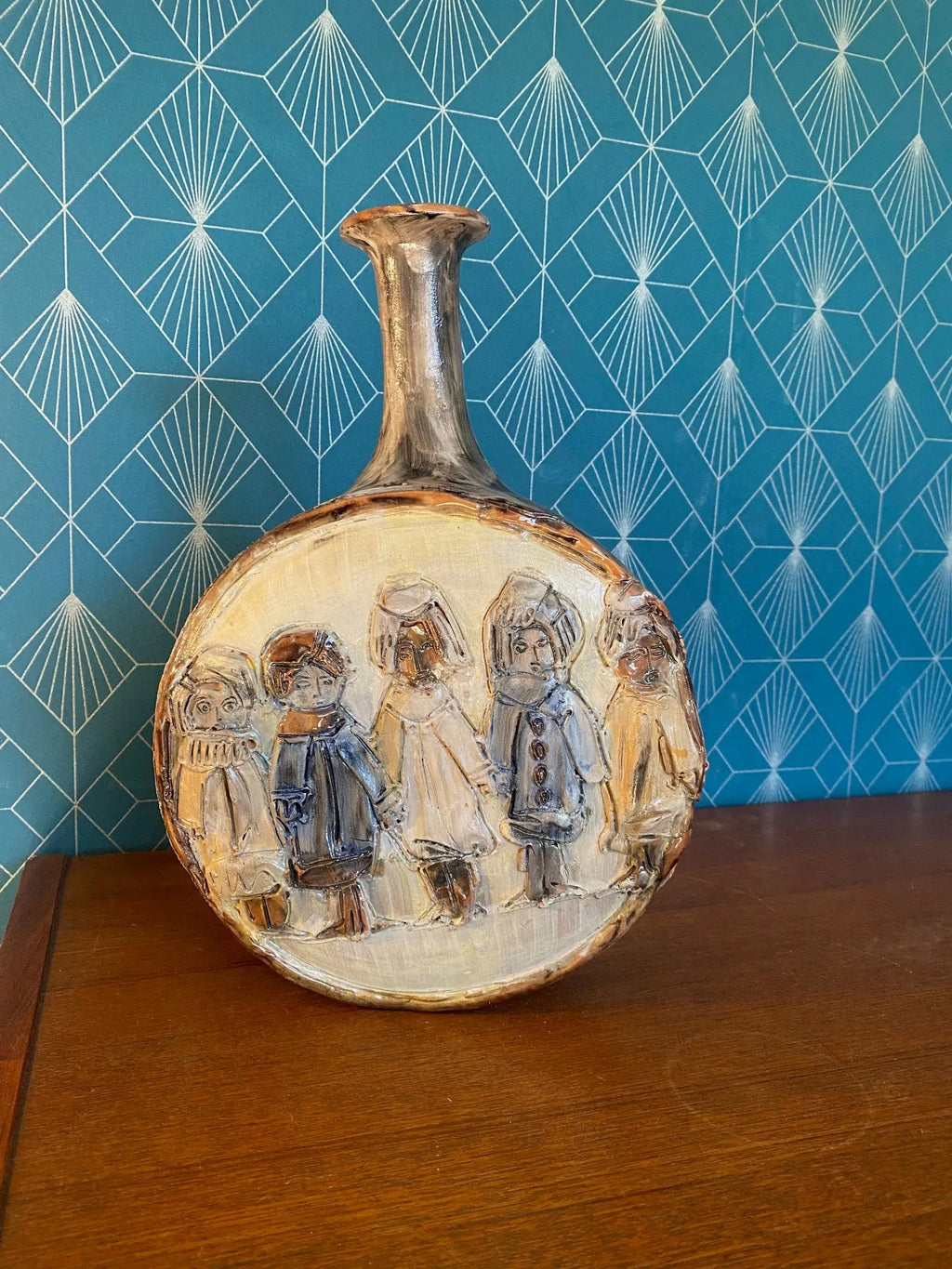 Terre cuite émaillée, vintage des années 50, Romacréa, Italie. Antiquités de France