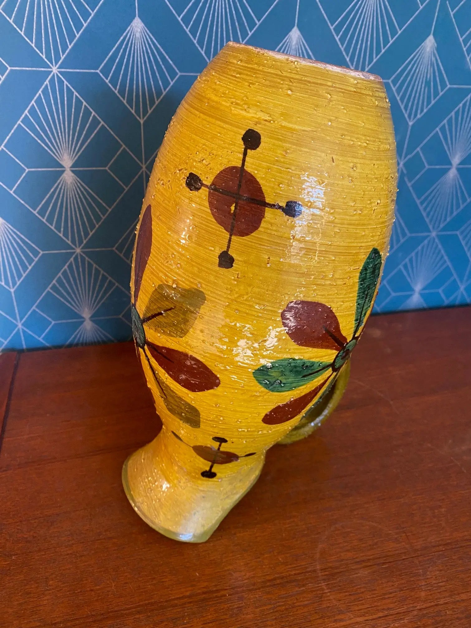 Grand pichet en terre cuite, carafe vintage, école Italienne Romacréa, 1960. Antiquités de France