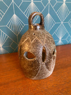 Lanterne ancienne signée Cornille, grès émaillé, terre du Berry. Antiquités de France