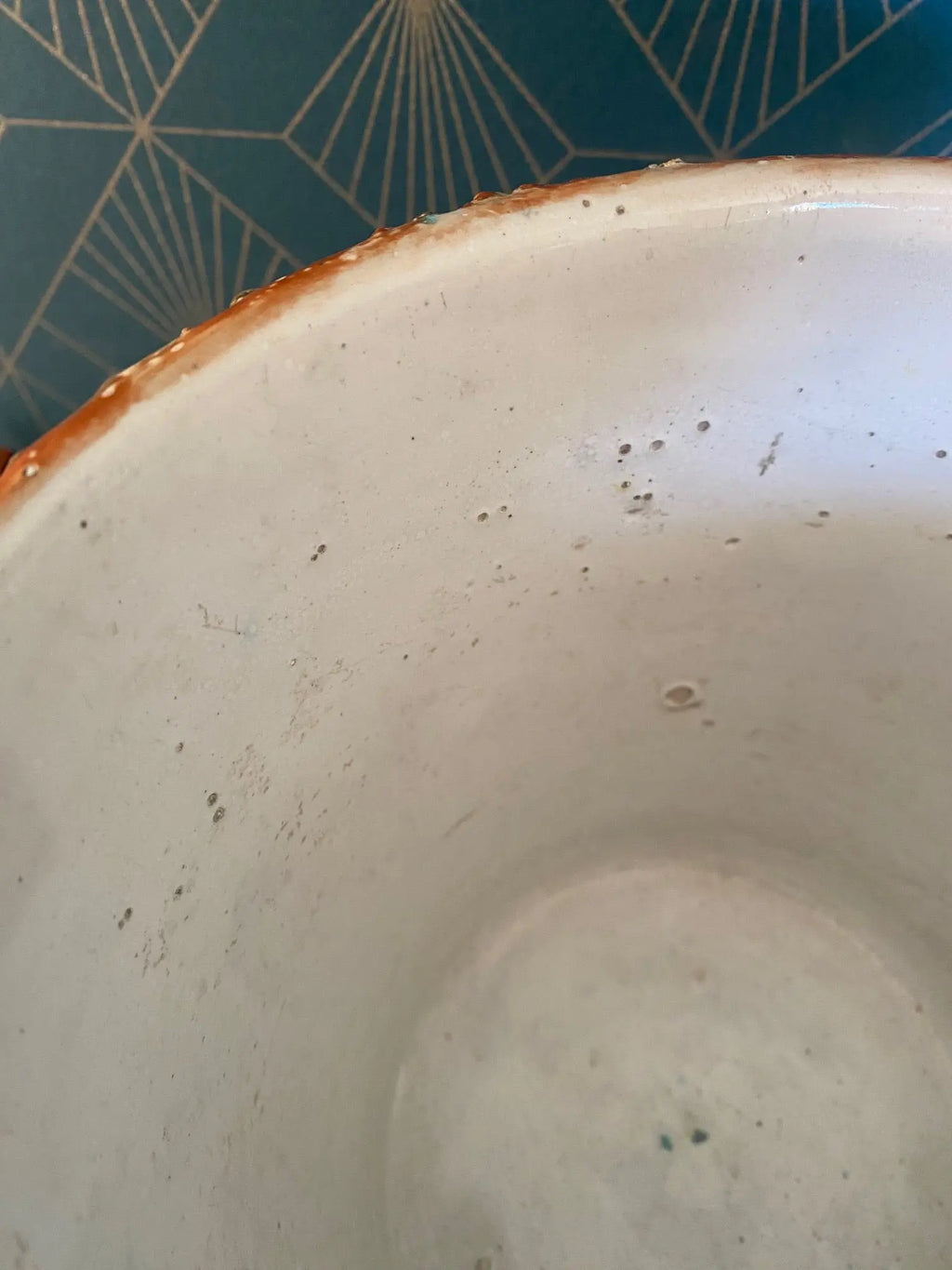 Ancien cache pot en terre cuite émaillée, école Italienne Romacréa, 1950.-{{shop name}}