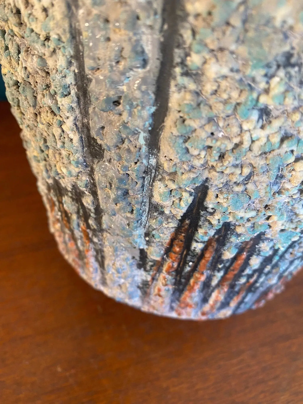 Ancien cache pot en terre cuite émaillée, école Italienne Romacréa, 1950.-{{shop name}}