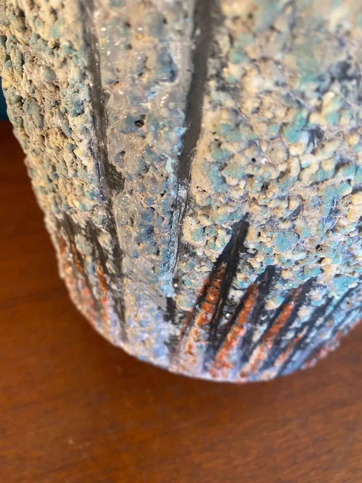 Ancien cache pot en terre cuite émaillée, école Italienne Romacréa, 1950.-{{shop name}}