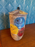 Terre cuite ancienne, pot à couvert par l' école Italienne Romacréa, 1950. Antiquités de France