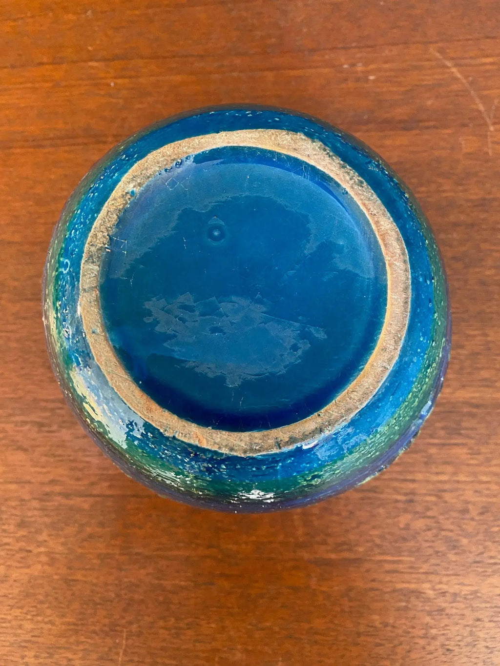 Cache-pot Aldo Londi Bitossi années 50/60 terre cuite émaillée décor rosaces-{{shop name}}