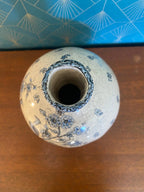 Ancienne terre cuite émaillée, école Italienne Romacréa, 1950 pour ce vase boule transformé en pied de lampe. Antiquités de France