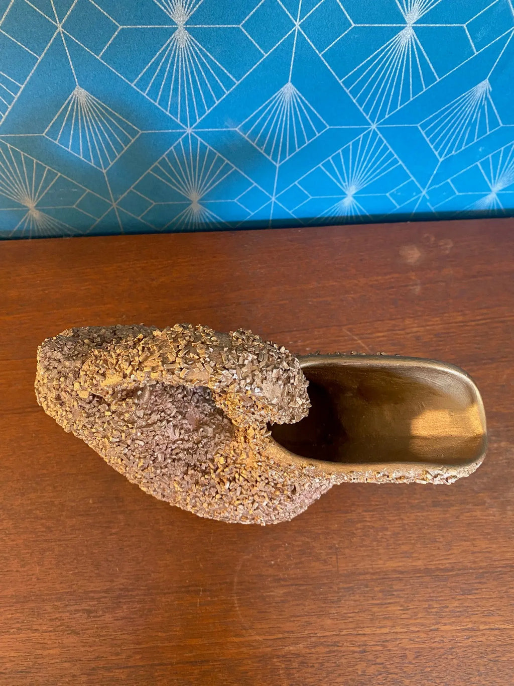 Verseuse ancienne, Céramique vintage, école Italienne Romacréa, des années 60 en grain doré. Antiquités de France