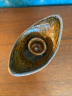 Bougeoir à main ancien, terre cuite, école Italienne Romacréa, des années 60. Antiquités de France