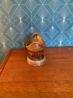 Bougeoir à main ancien, terre cuite, école Italienne Romacréa, des années 60. Antiquités de France