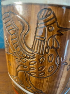 Ancien pichet en Céramique émaillée, à section carré et décors Zoomorphe, école Italienne Romacréa, des années 60. Antiquités de France