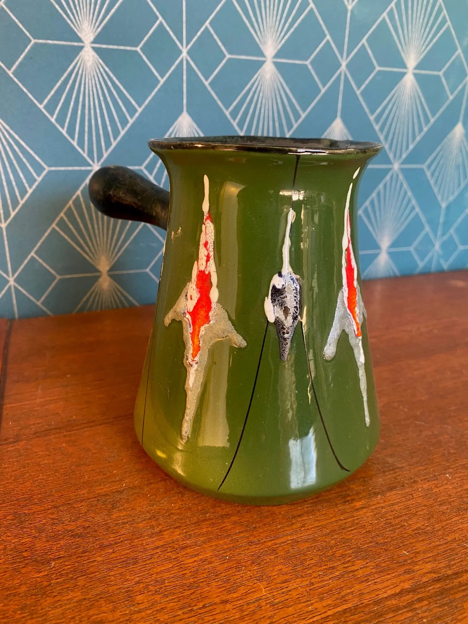 Petite verseuse ancienne, céramique vintage, école Italienne Romacréa, 1960. Antiquités de France