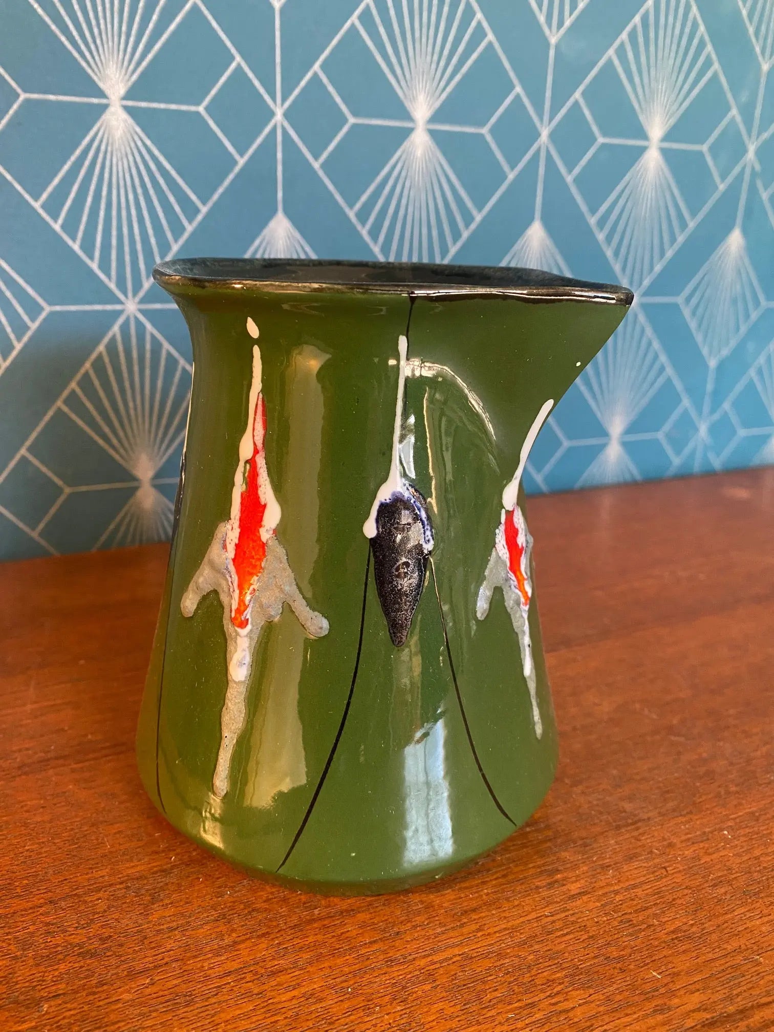 Petite verseuse ancienne, céramique vintage, école Italienne Romacréa, 1960. Antiquités de France