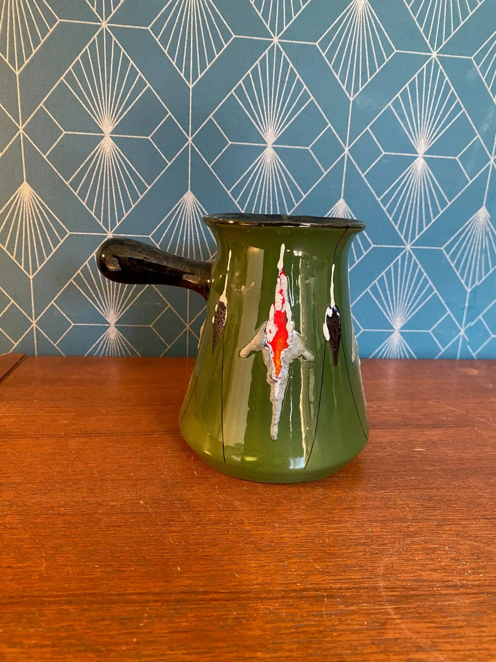 Petite verseuse ancienne, céramique vintage, école Italienne Romacréa, 1960. Antiquités de France