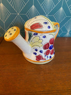 Petite verseuse ancienne, en terre cuite émaillée, école Italienne Romacréa. Frome arrosoir. Antiquités de France