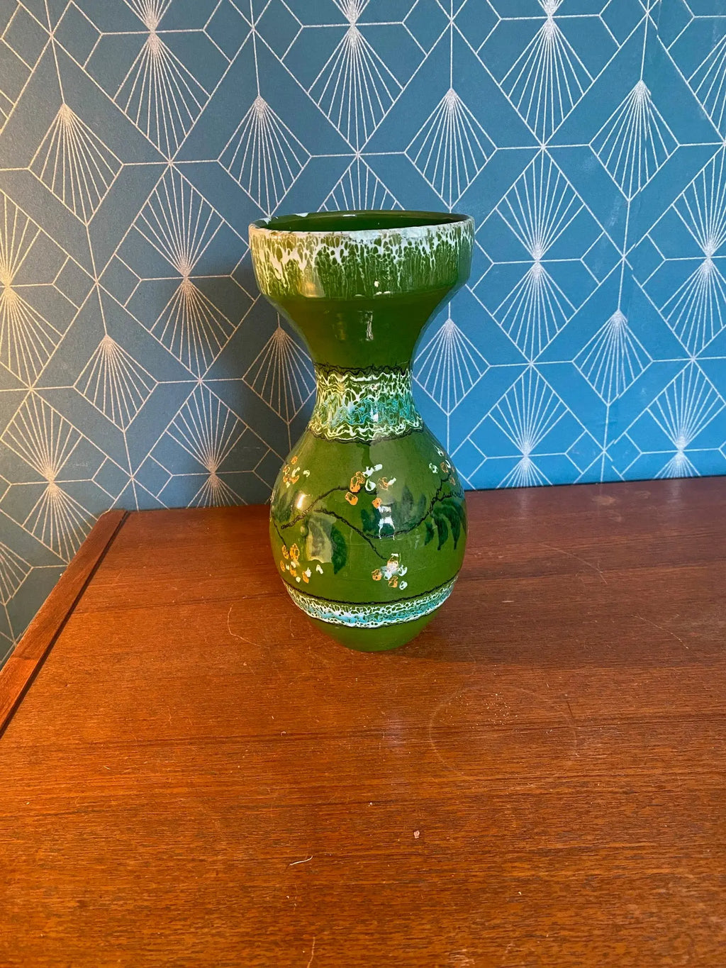 Vase ancien en céramique émaillée, école Italienne Romacréa des années 50. Antiquités de France