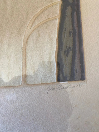 Lithographie ancienne signée, Jan Znosko, numérotée et encadrée sous verre. Antiquités de France