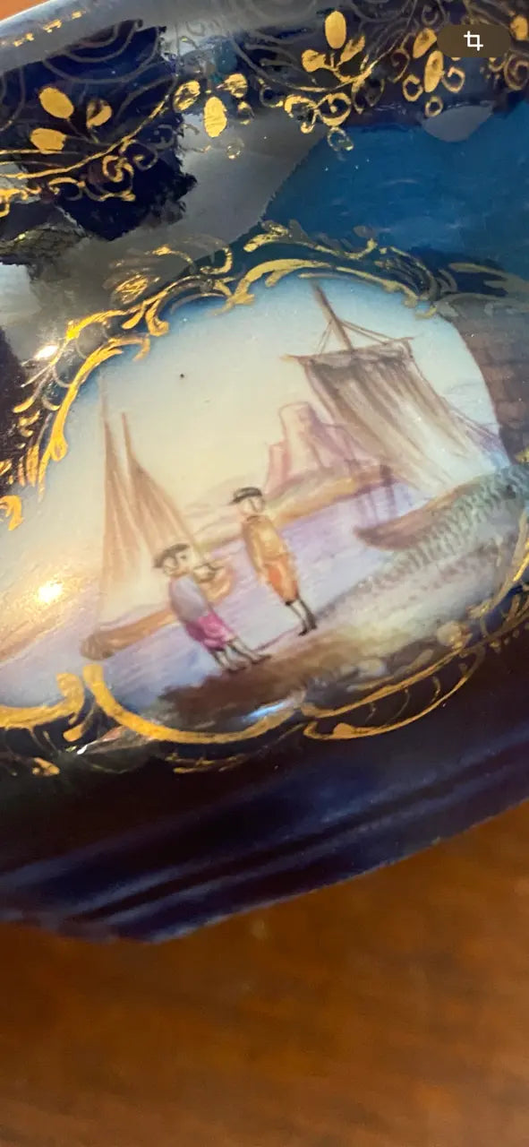 Encrier époque XIXème, en porcelaine blanche. Paris. Antiquités de France