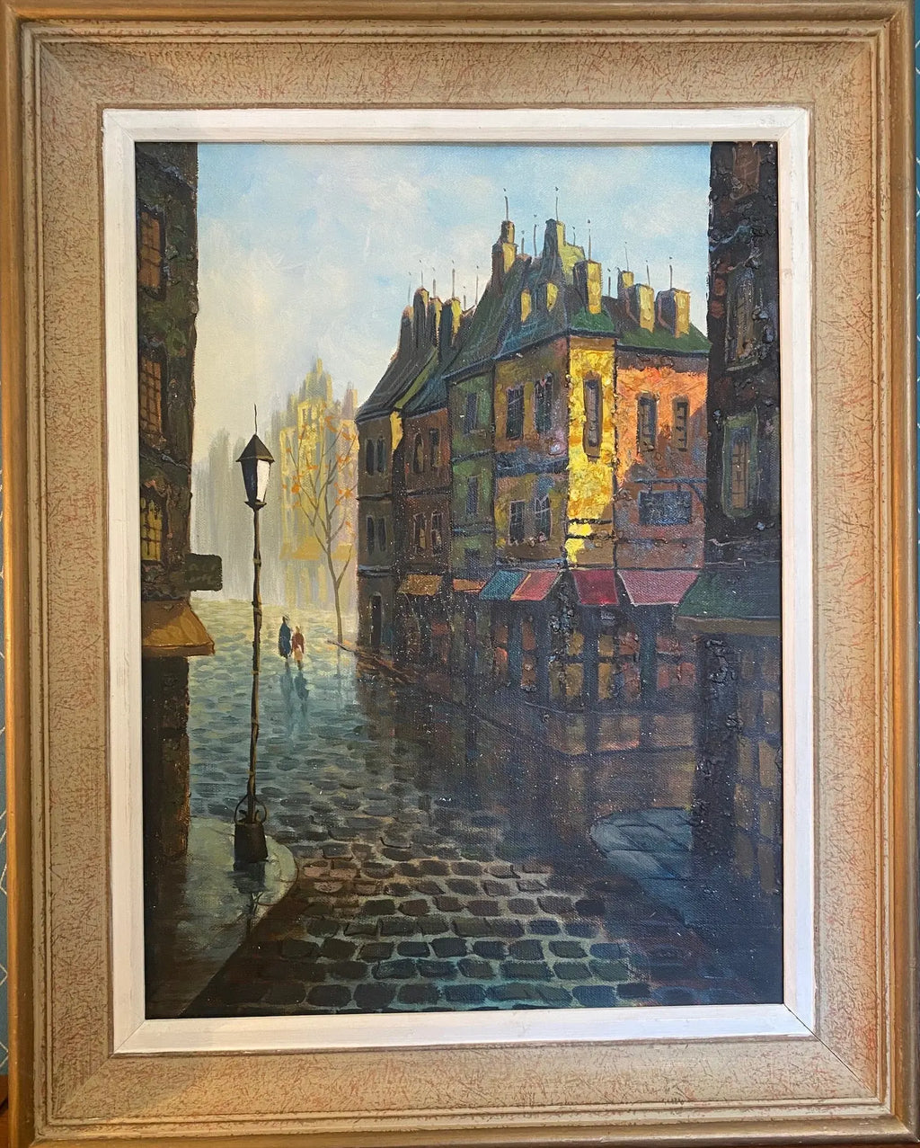 Huile sur toile, école moderne du XXème, signé Faure. Vue de Paris. ou Londres. Antiquités de France