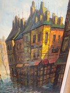 Huile sur toile, école moderne du XXème, signé Faure. Vue de Paris. ou Londres. Antiquités de France