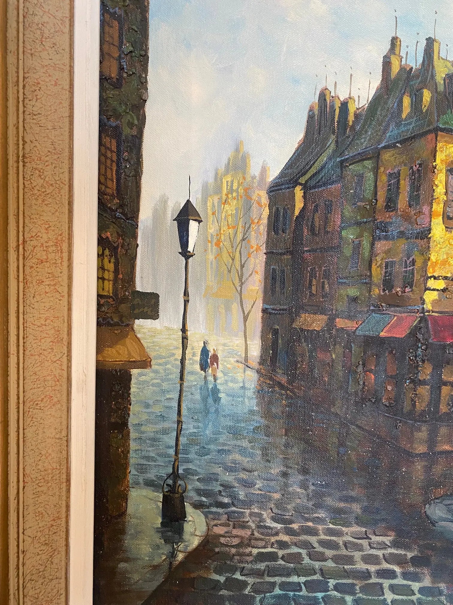 Huile sur toile, école moderne du XXème, signé Faure. Vue de Paris. ou Londres. Antiquités de France