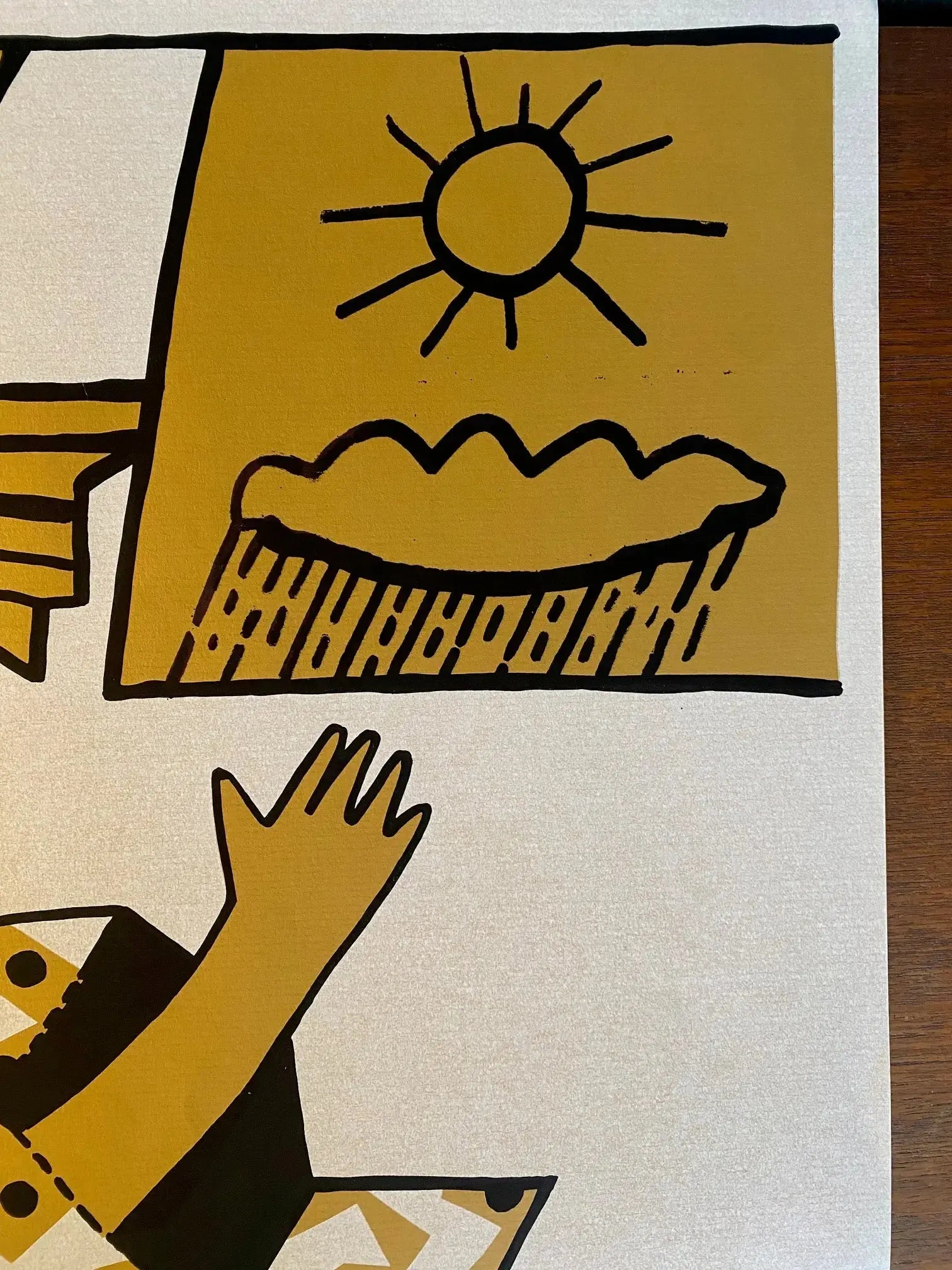 Bretonne en Lithographie signée Sophie Prévost, XXème, bigoudène stylisée. Antiquités de France