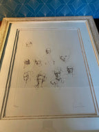 Lithographie Léonor Fini – "Visages", signée 71/280, superbe cadre doré-{{shop name}}