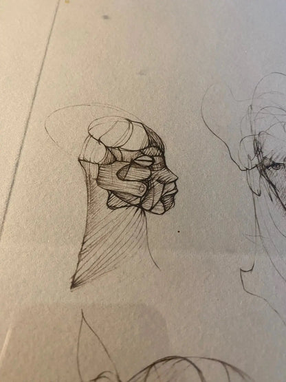 Lithographie Léonor Fini – "Visages", signée 71/280, superbe cadre doré-{{shop name}}