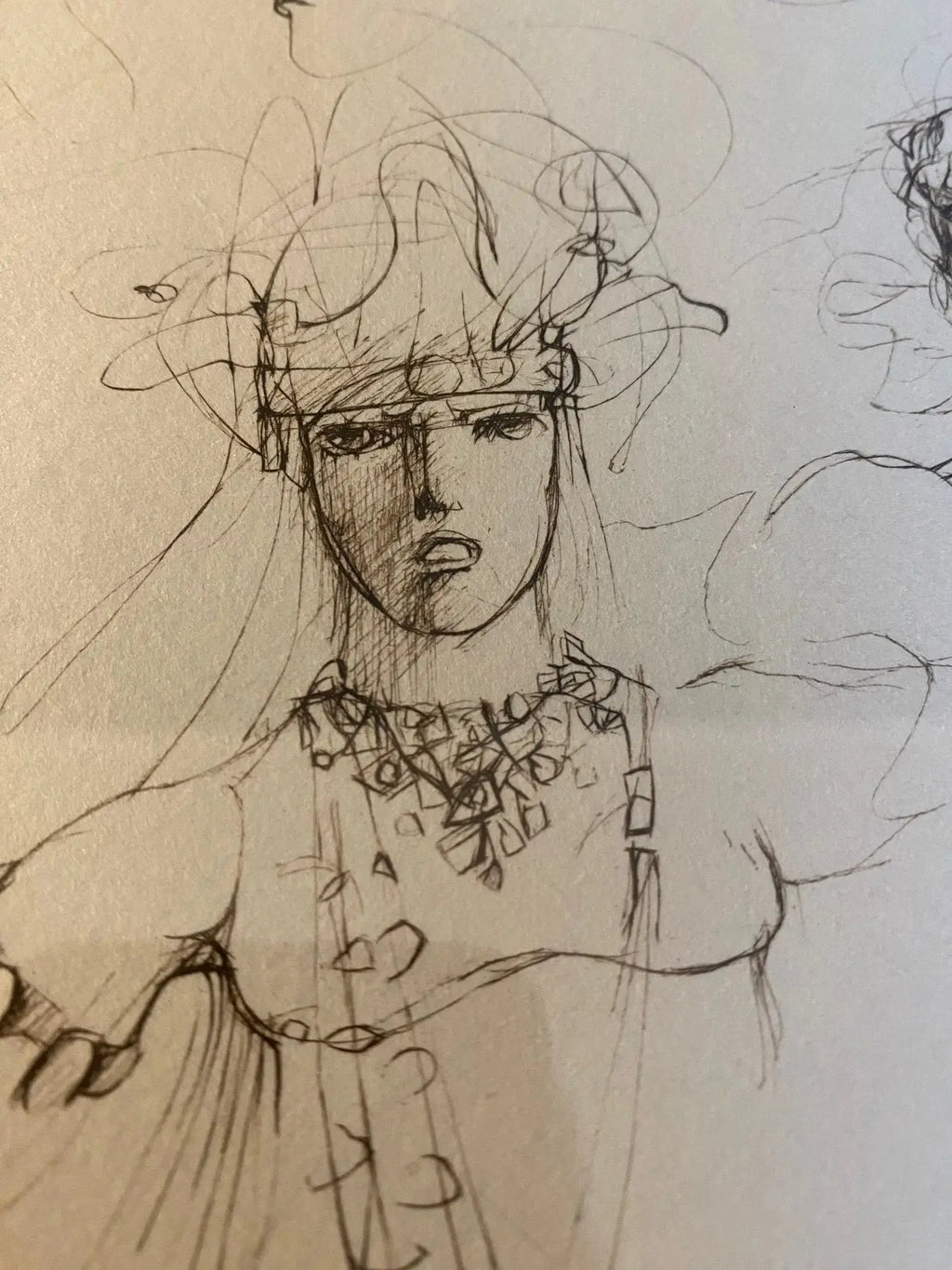Lithographie Léonor Fini – "Visages", signée 71/280, superbe cadre doré-{{shop name}}