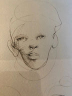 Lithographie Léonor Fini – "Visages", signée 71/280, superbe cadre doré-{{shop name}}