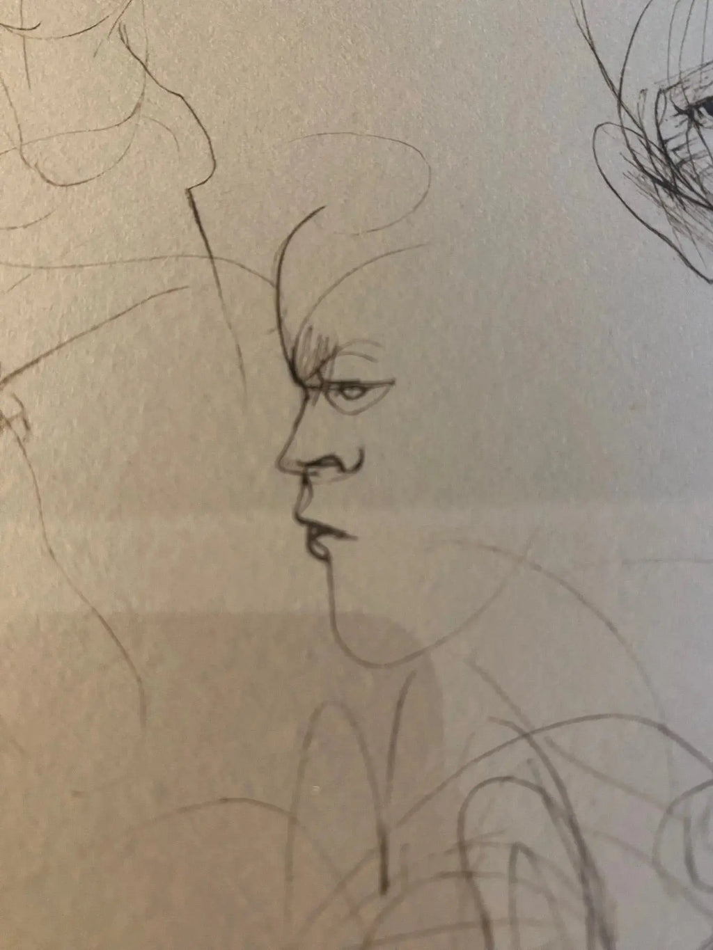 Lithographie Léonor Fini – "Visages", signée 71/280, superbe cadre doré-{{shop name}}
