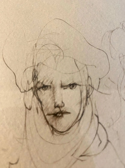 Lithographie Léonor Fini – "Visages", signée 71/280, superbe cadre doré-{{shop name}}
