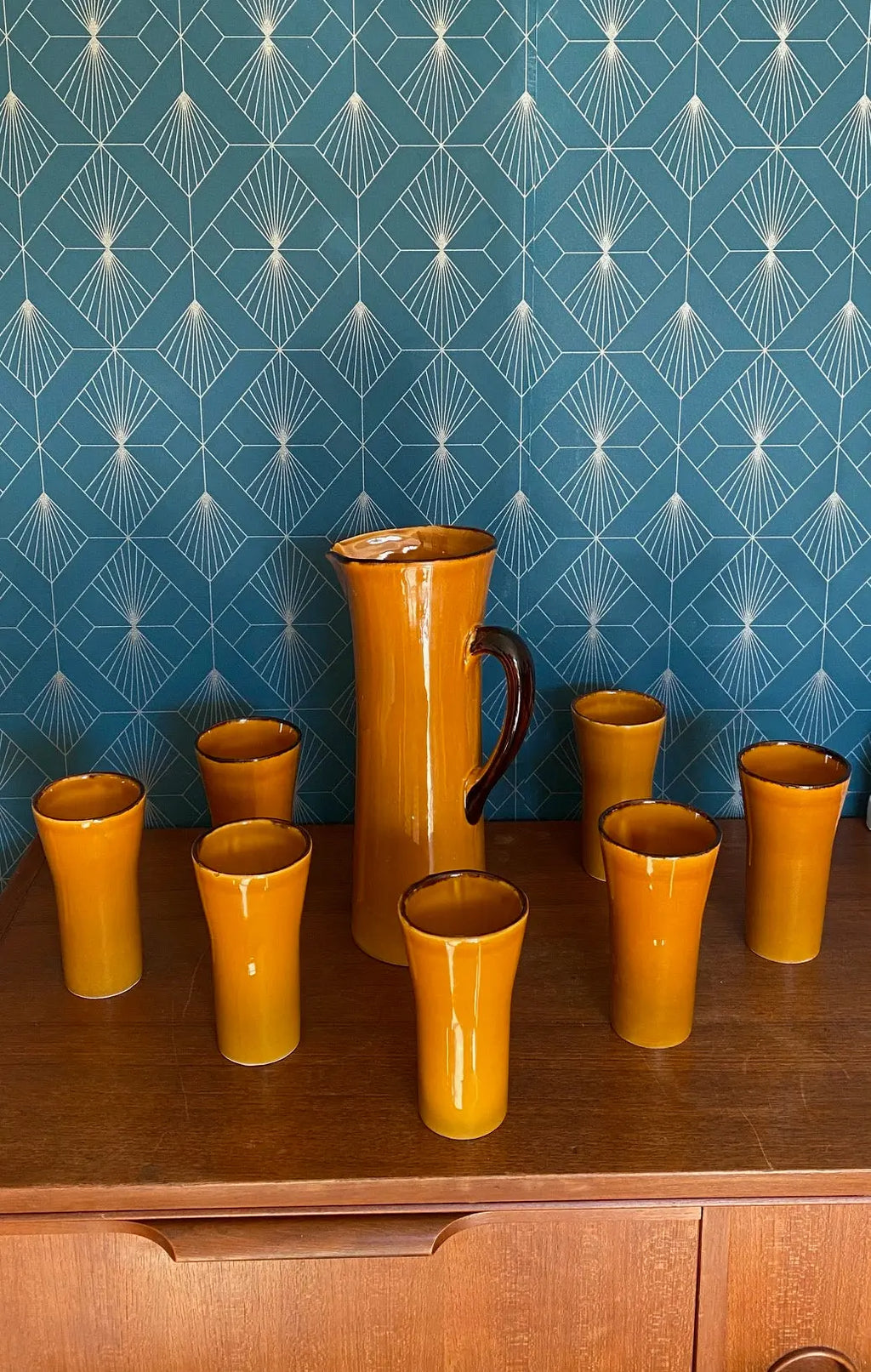 Service à orangeade, Claude Paci, modèle Gladys, 1960. Vallauris. Antiquités de France