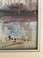 Huile sur toile, marine de Bretagne, tableau signé Segrelles, thème plage et mer. Antiquités de France