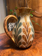 Verseuse céramique Malarmey Vallauris – décor feuilles cloisonnées, années 50-{{shop name}}