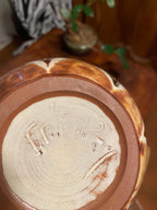 Verseuse céramique Malarmey Vallauris – décor feuilles cloisonnées, années 50-{{shop name}}