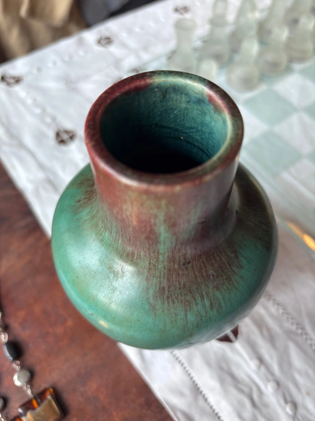 Vase art déco Eugène Baudin ou art nouveau vers 1900 céramique ancienne glacé Antiquités de France