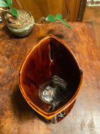 Vase vintage signé Vallauris, vase à oreilles en céramique émaillée, numéroté. Antiquités de France