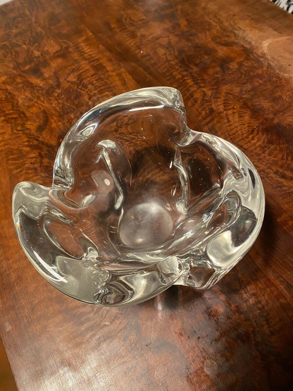 Cendrier à pipe, en CRISTAL DE Sèvres, époque art déco. Signé.-{{shop name}}
