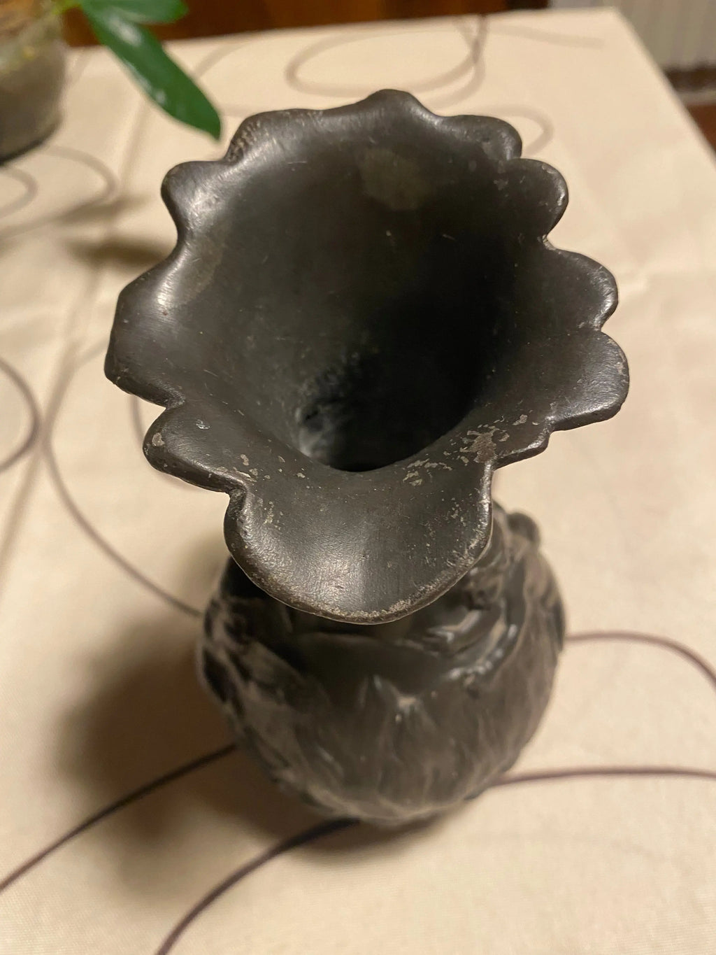 Pichet ancien signé, Charles Théodore Perron , années 1900, Pichet Art Nouveau en étain. Antiquités de France