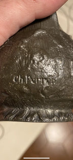 Pichet ancien signé, Charles Théodore Perron , années 1900, Pichet Art Nouveau en étain. Antiquités de France